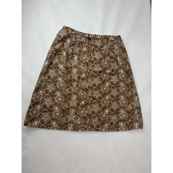 Handmade Floral Skirt Neutral Tan Boho Cottagecore Minimalist 26" Waist - Picture 2 of 5
